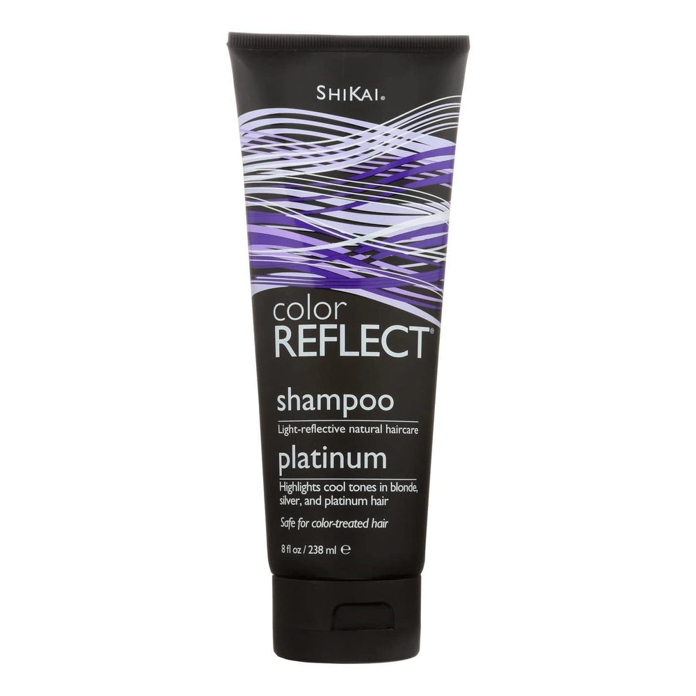 ShiKai front packaging of Color Reflect Platinum shampoo showing 8oz bottle — cool-tone clarity