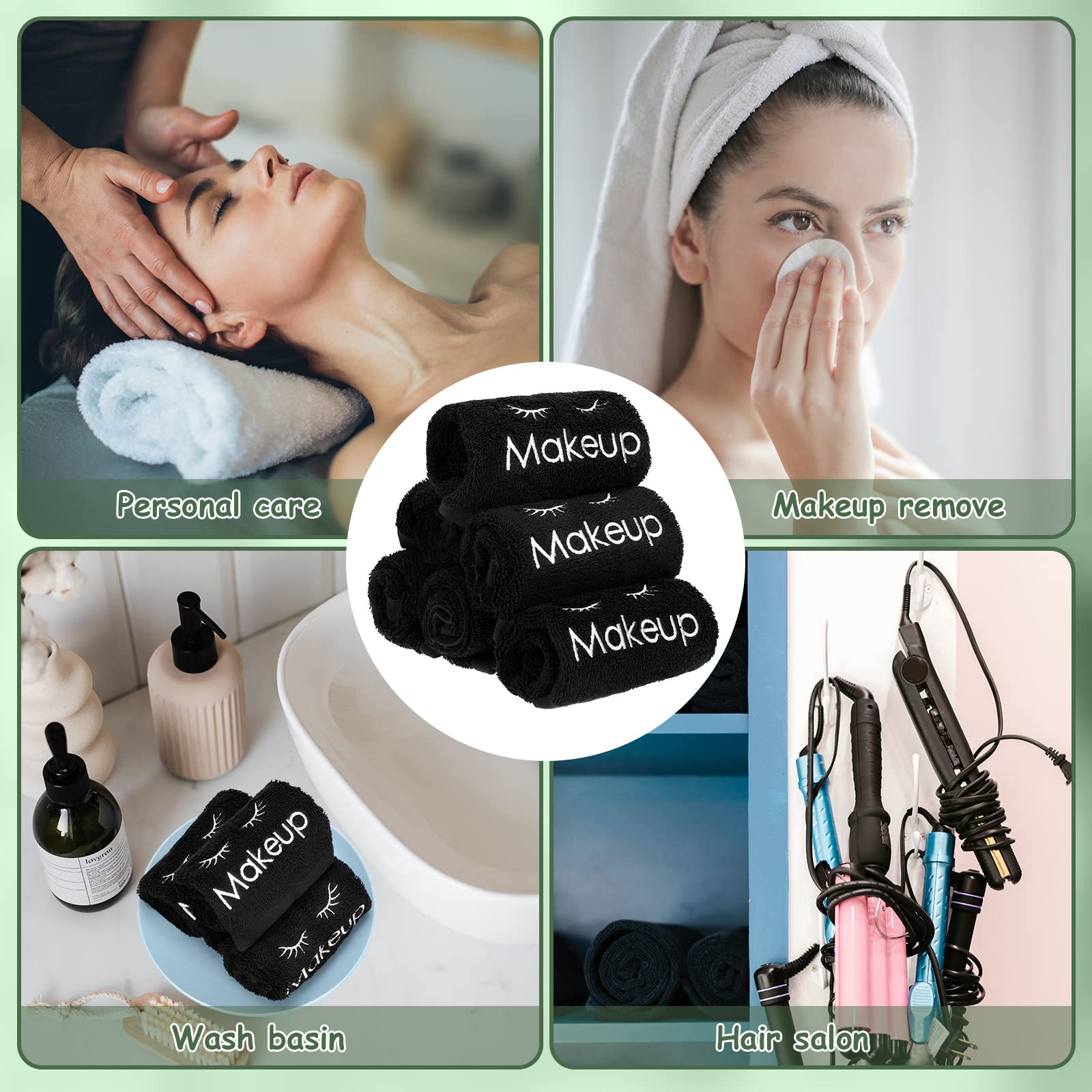 Shimeyao towels on bathroom vanity conveying organized skincare routine