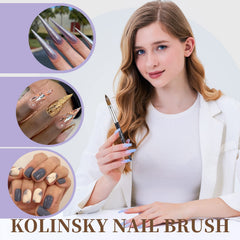 Shine Chance close-up of Kolinsky bristles, showing soft tip for better acrylic pickup