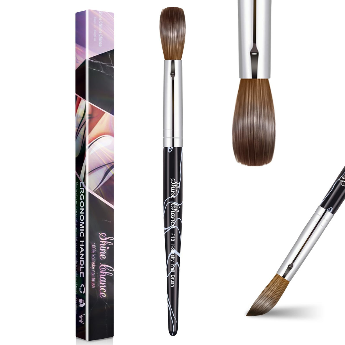 Shine Chance front packaging showing brush in gift box and tube, professional presentation benefit