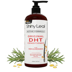 Shiny Leaf front bottle shot showing product and size with clear benefit