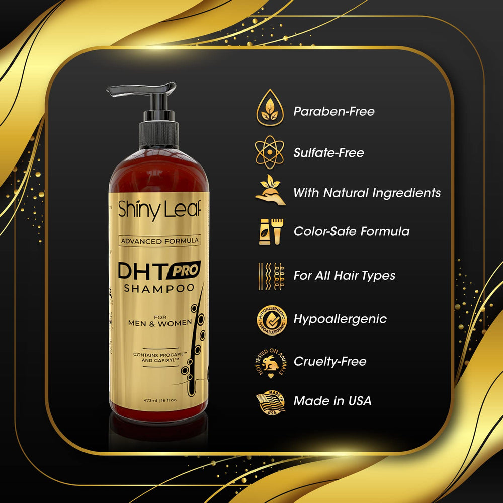 Shiny Leaf before-and-after on color-treated hair illustrating improved manageability and shine