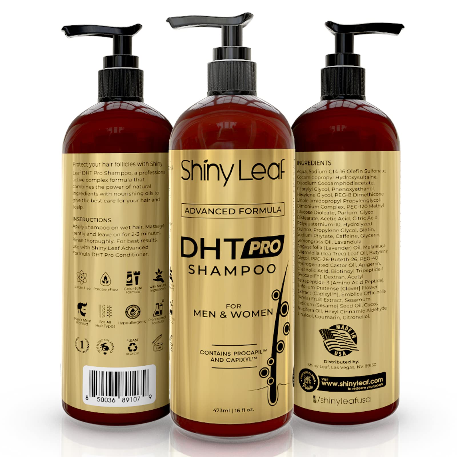 Shiny Leaf bottle staged in a bathroom lifestyle scene suggesting daily routine compatibility