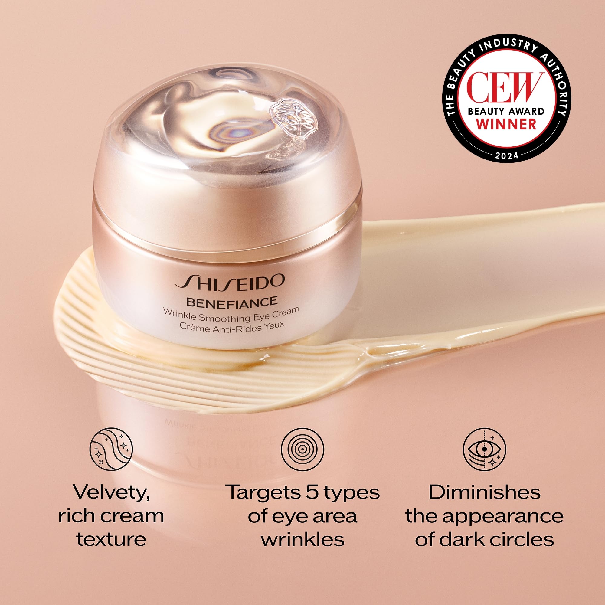Person applying Shiseido Benefiance in morning routine for refreshed eyes