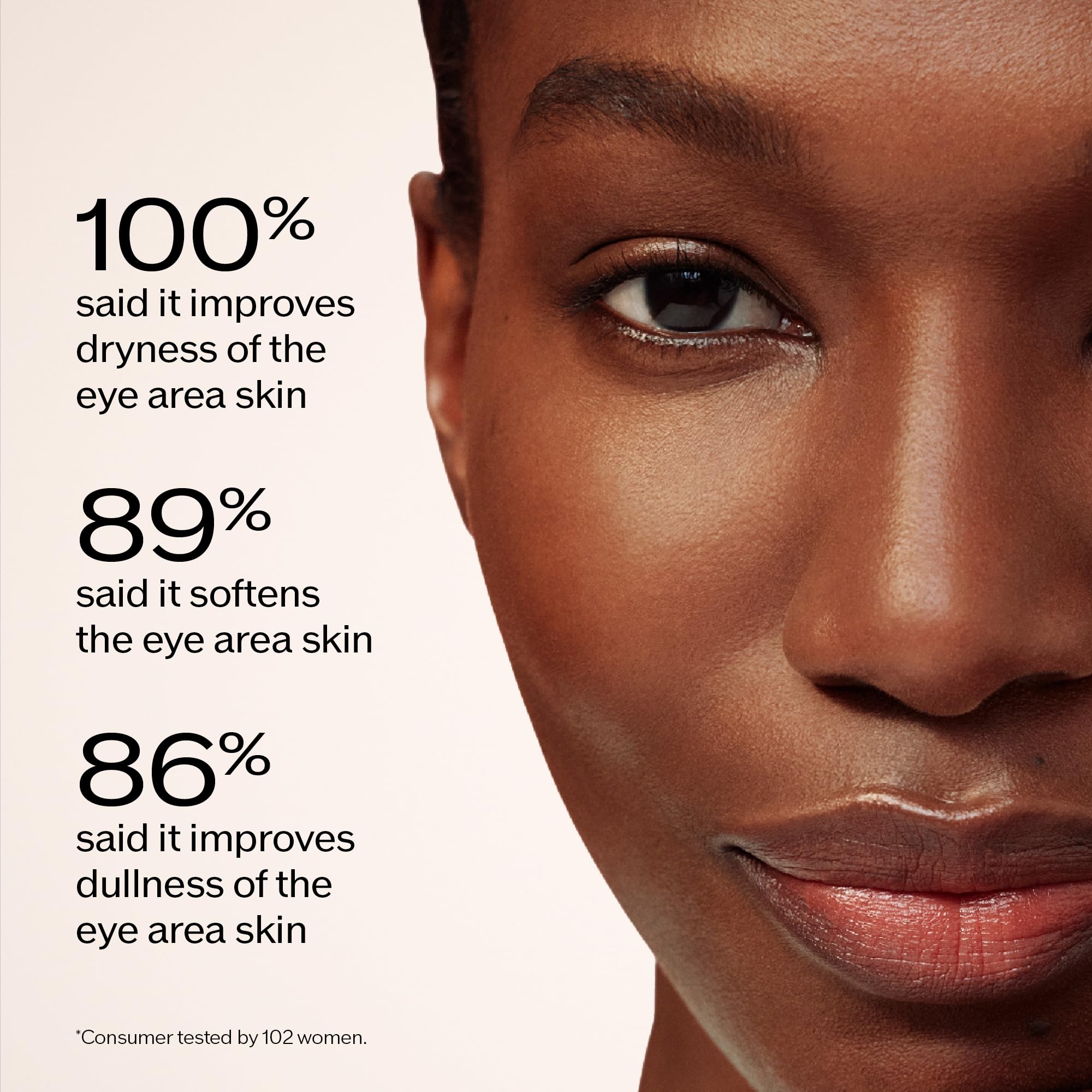 Shiseido Benefiance mask applied under eye showing targeted smoothing benefit