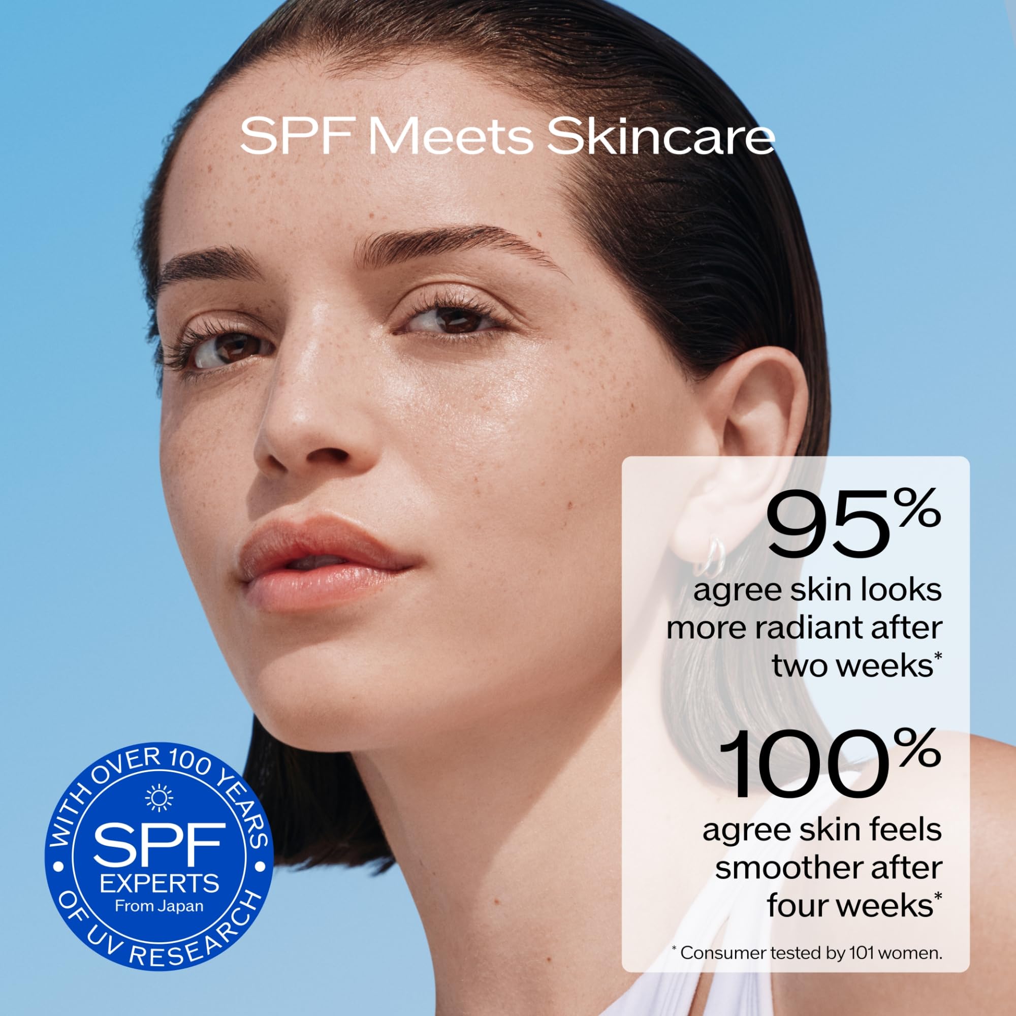 Shiseido clear stick used on neck and shoulder for targeted protection