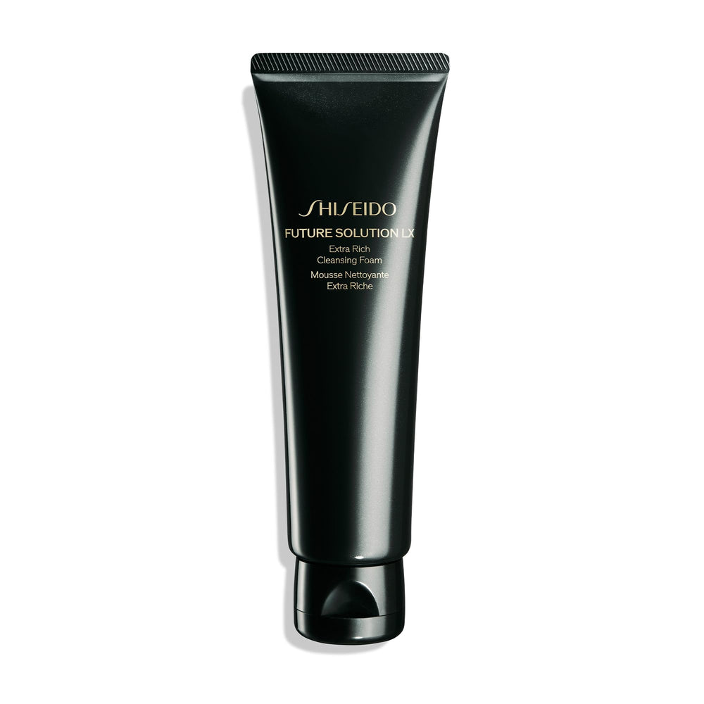 Shiseido front packaging showing bottle and elegant branding for luxury cleansing