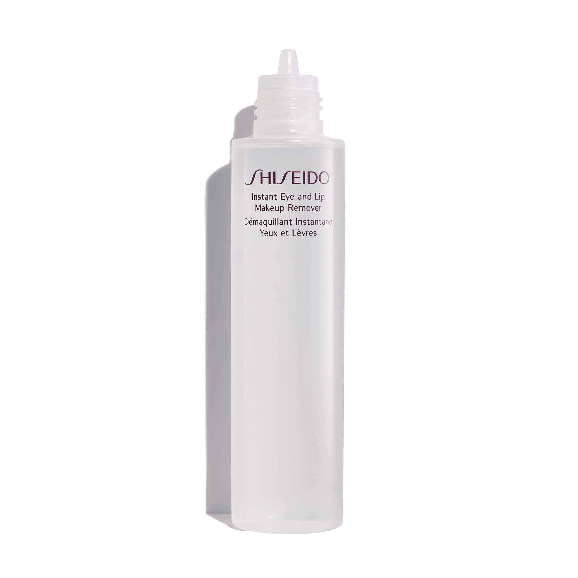 Shiseido dual‑phase closeup with separated layers demonstrating effective dissolving action