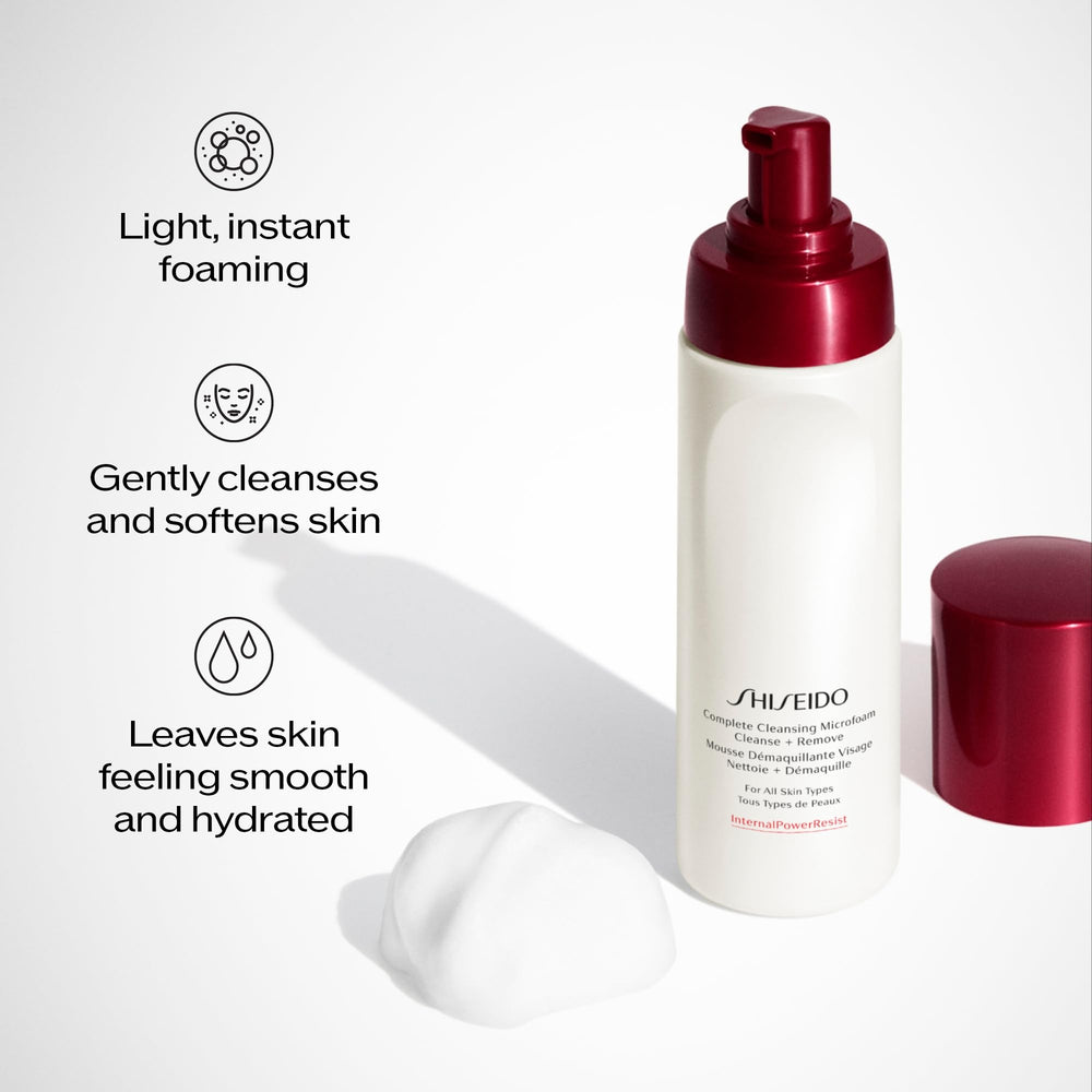 Close-up of airy foam texture from Shiseido Microfoam highlighting lightweight cushiony feel benefit
