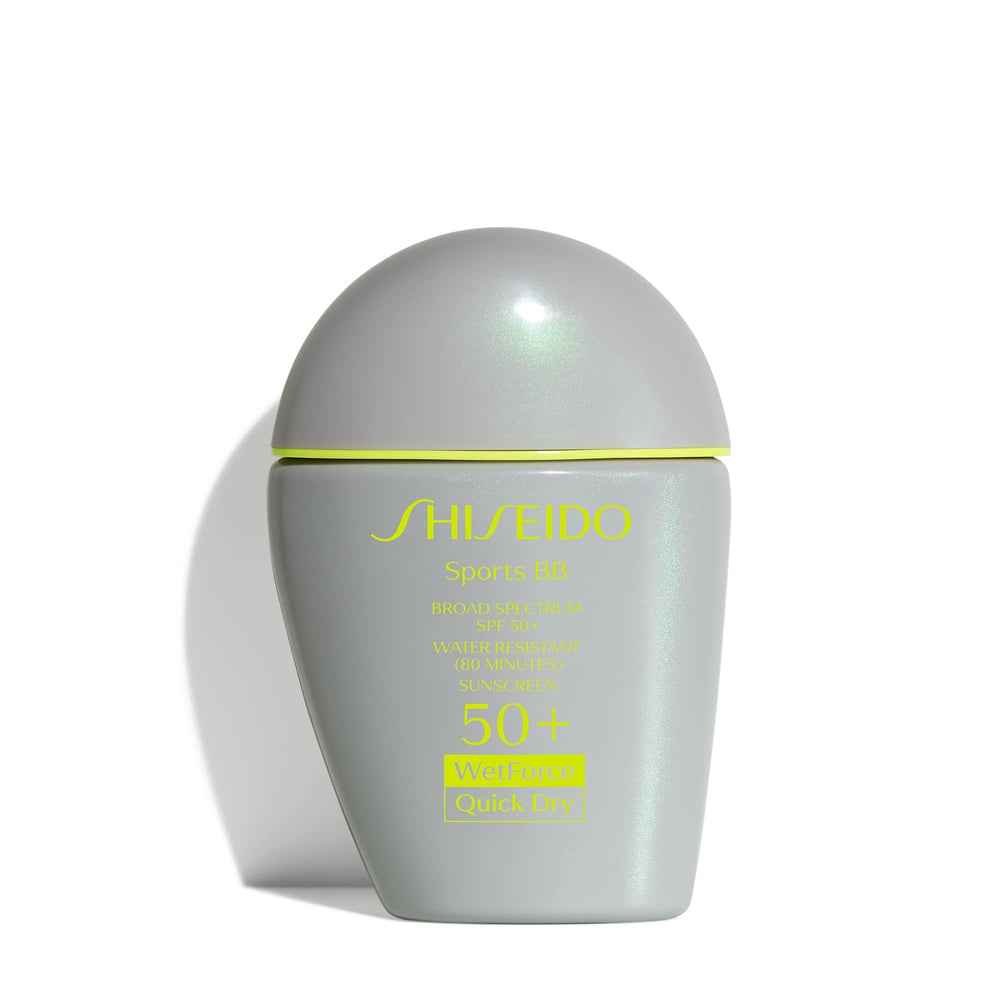 Shiseido sports bb cream front packaging showing SPF and medium shade for reliable protection