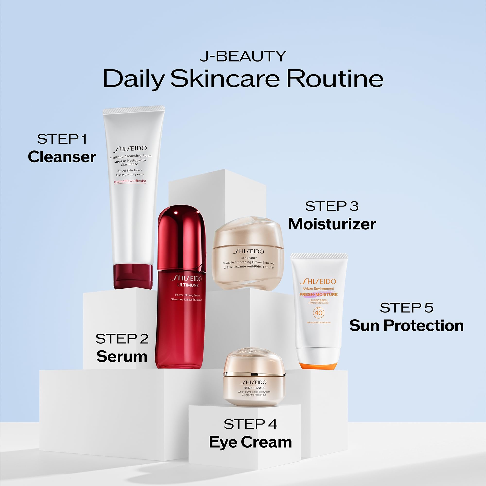 Shiseido ingredients label highlighting hyaluronic acid and reef-friendly formula