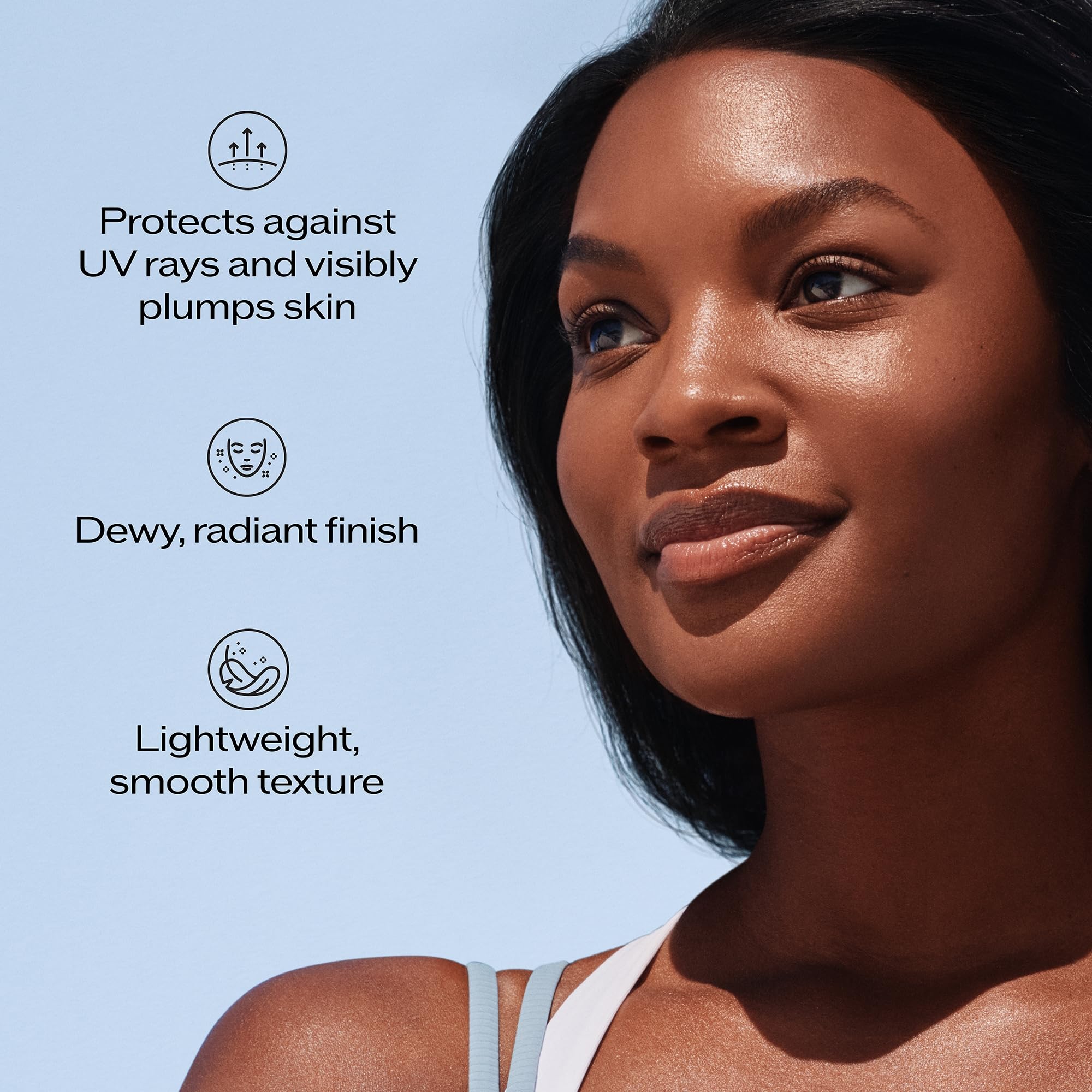 Shiseido sunscreen spread on neck and decollete for full-area protection