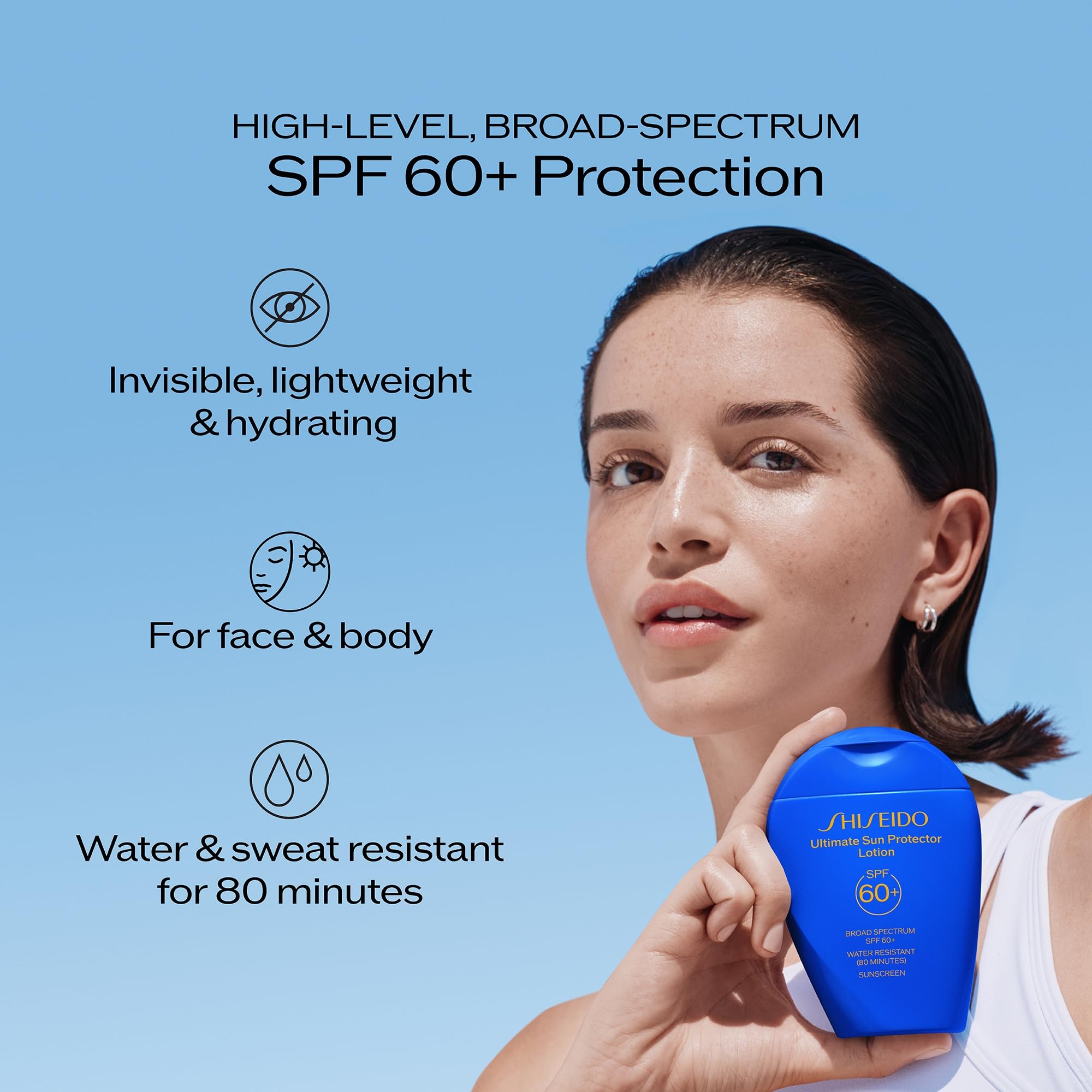 Shiseido sunscreen being applied to face for invisible protection benefit