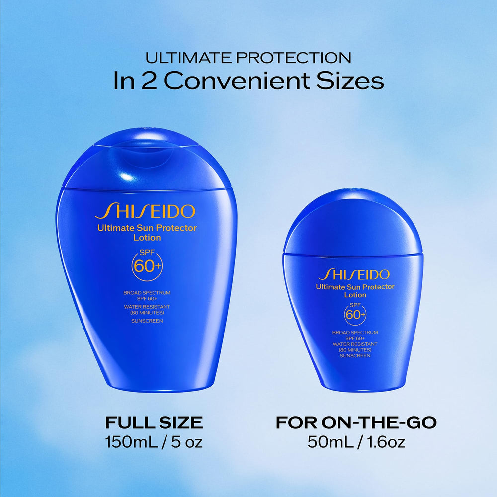 Shiseido sunscreen by pool illustrating water-strengthened protection benefit