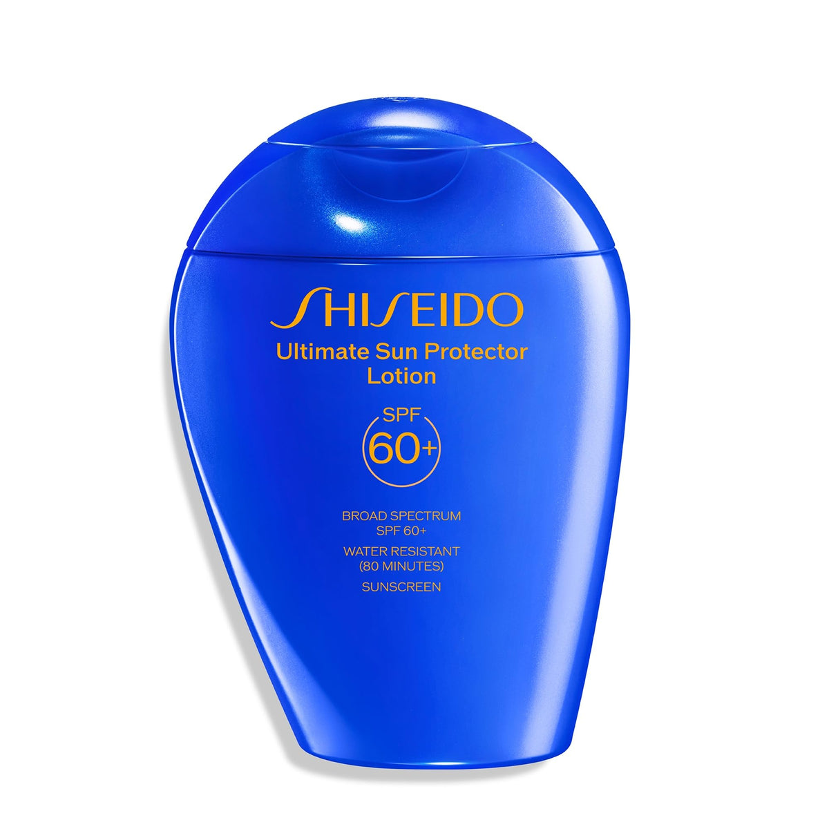 Shiseido front packaging showing SPF 60+ protection and travel-ready size benefit