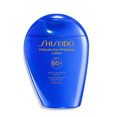 Shiseido front packaging showing SPF 60+ protection and travel-ready size benefit
