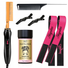 Shiyalan hot comb front view showing controls and comb teeth for smooth styling