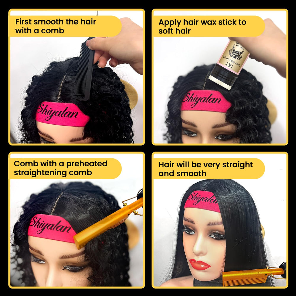 Shiyalan elastic wig bands and salon clips pictured to secure lace fronts and sections
