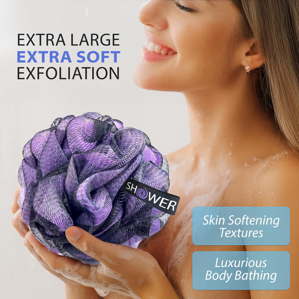 Shower Bouquet close-up of soft mesh texture showing layered weave for gentle exfoliation