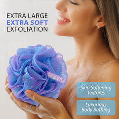 Shower Bouquet close-up of mesh texture highlighting dense gentle exfoliation benefit