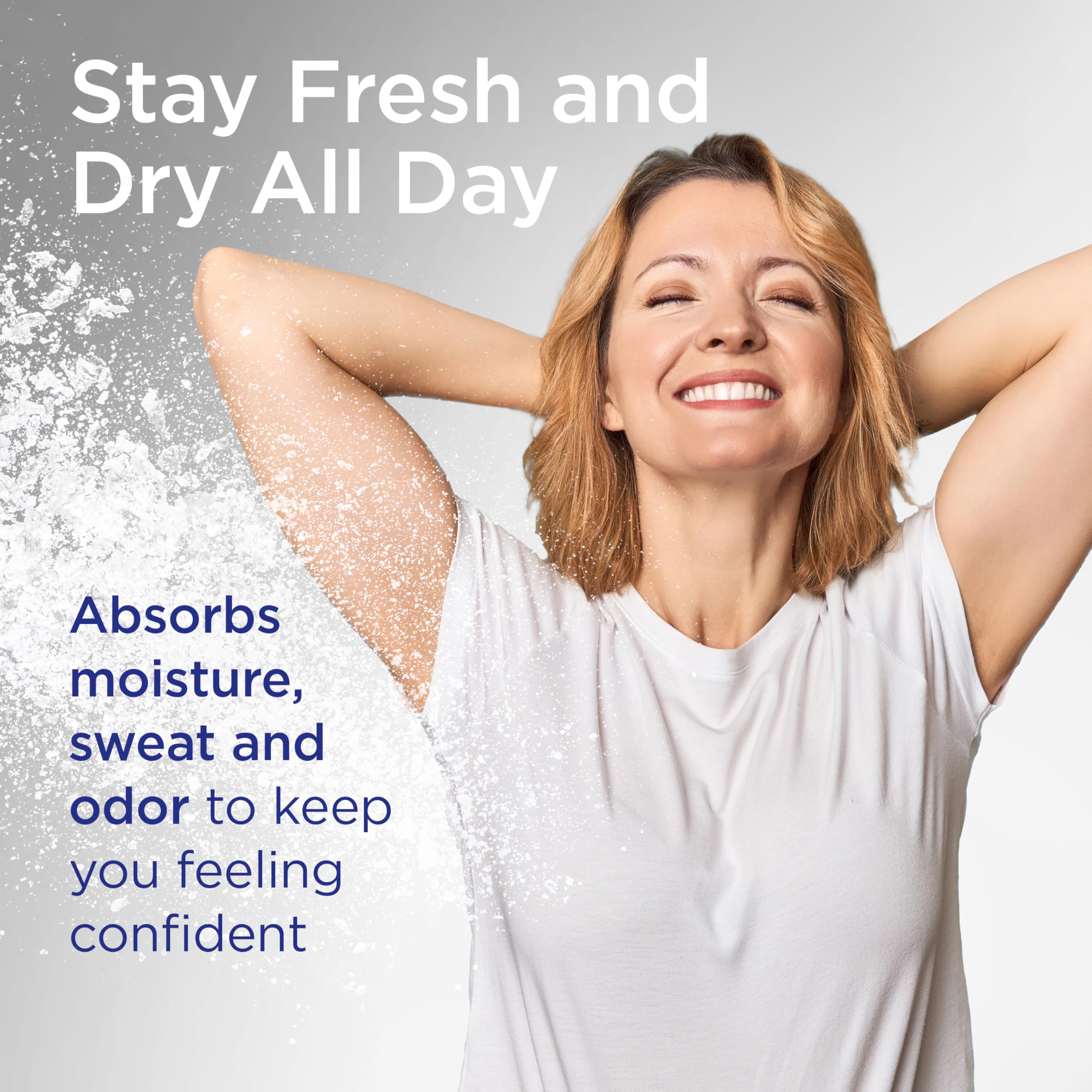 Shower To Shower close-up label highlighting talc-free, corn starch benefit