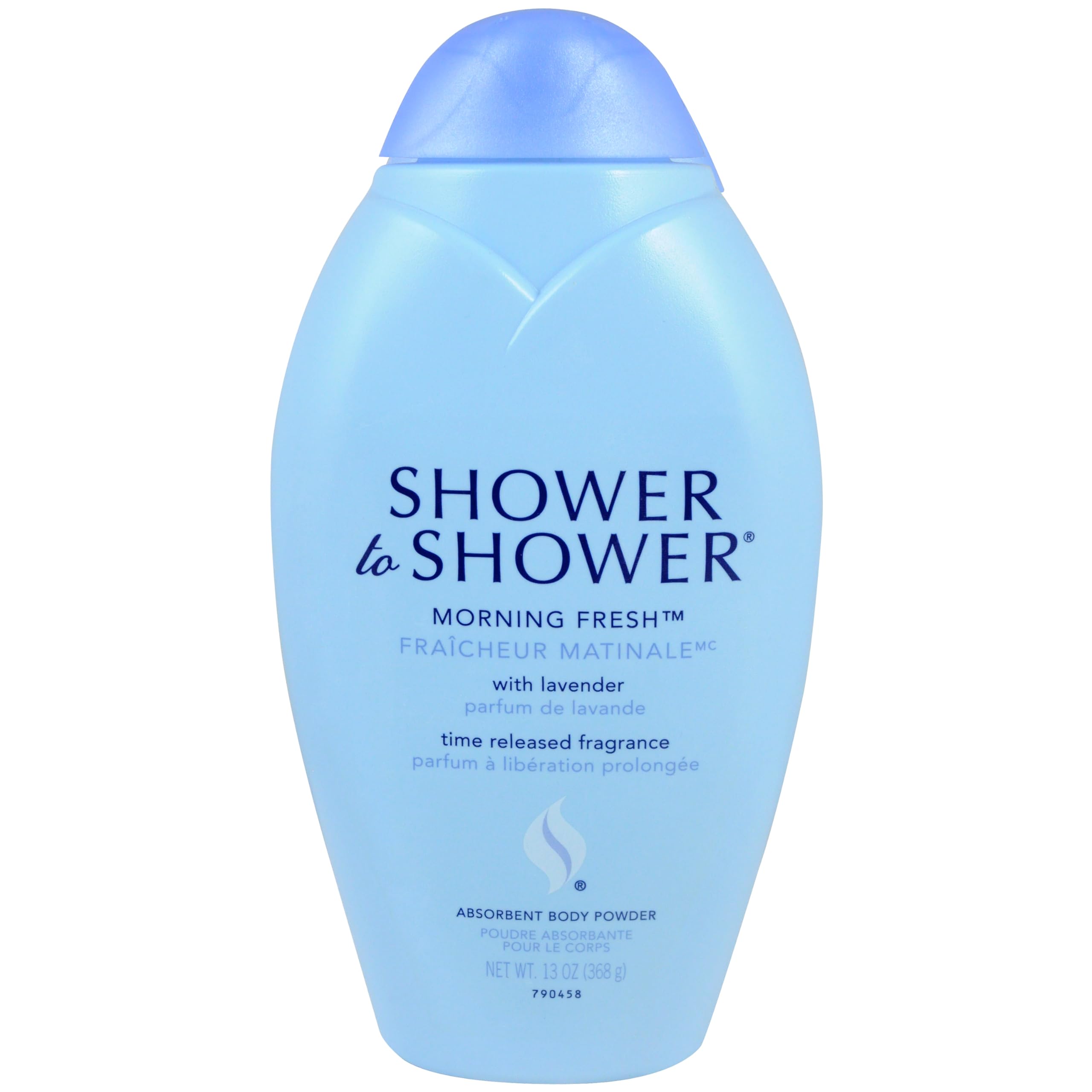 Shower To Shower open jar showing fine powder texture for quick absorption