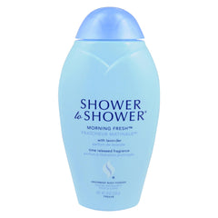 Shower To Shower open jar showing soft powder texture and absorbency