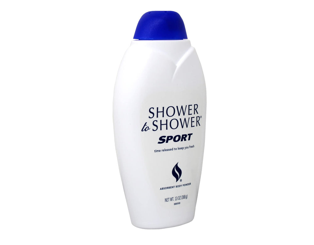 Shower To Shower sport powder texture close-up highlighting quick absorbency benefit