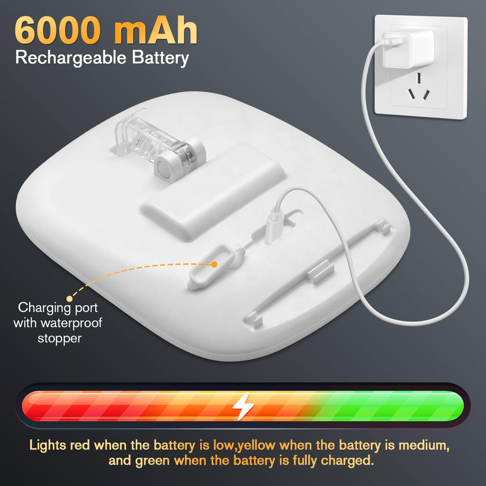 Showvigor USB-C battery port closeup emphasizing quick recharge benefit