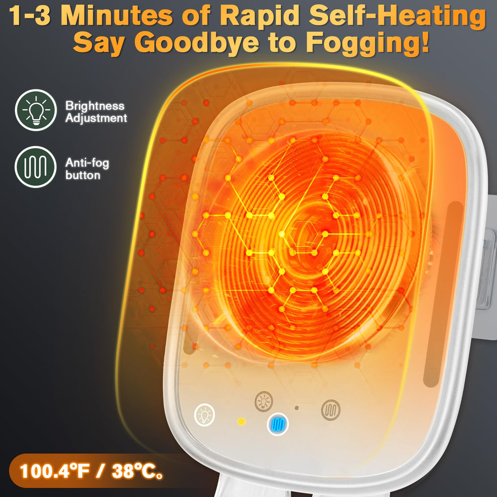 Showvigor heated pad detail illustrating anti-fog warming benefit