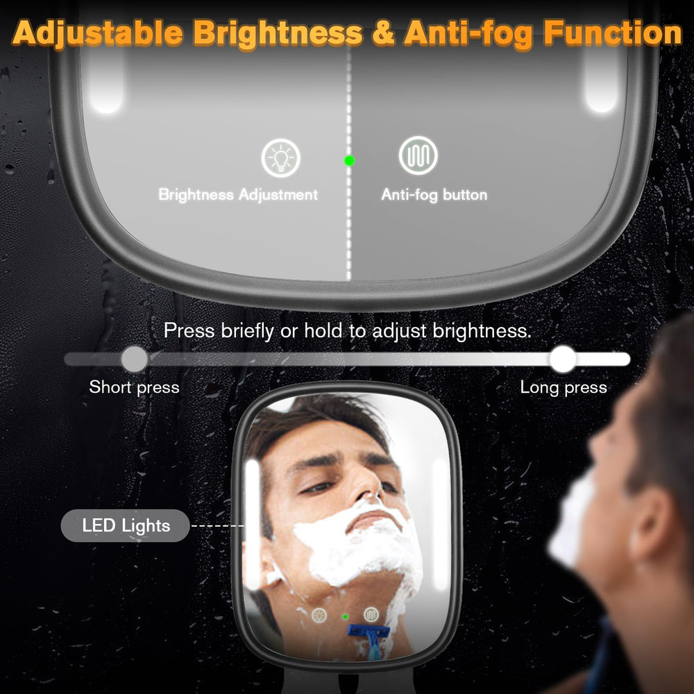 Showvigor in-shower scene showing fogless view for precise grooming