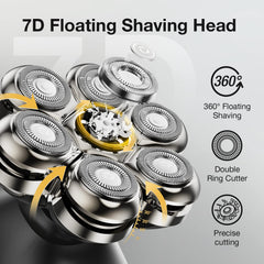 SHPAVVER closeup of 7-blade rotary detail for faster, closer cutting
