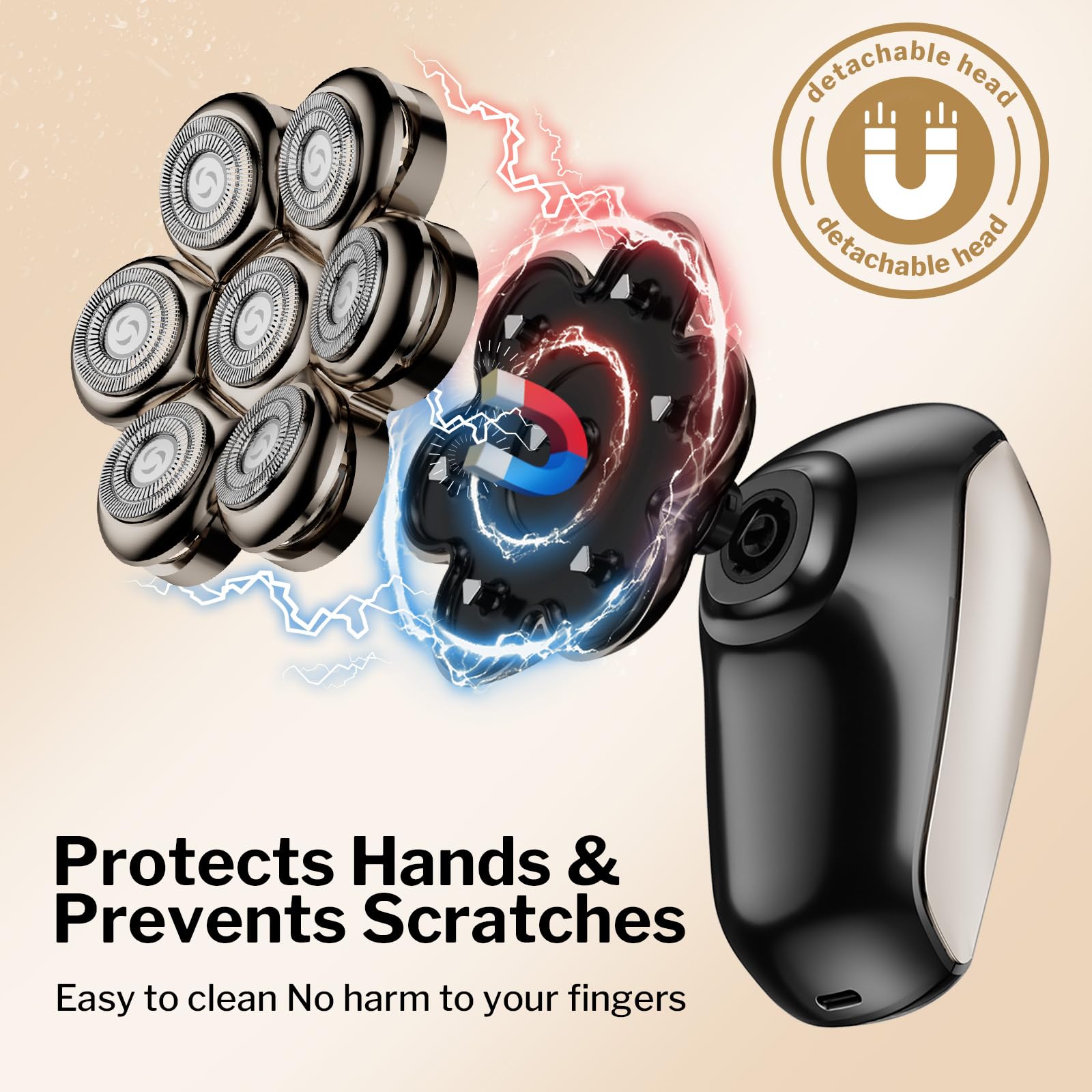 SHPAVVER ETHUP detachable magnetic head close-up for quick cleaning