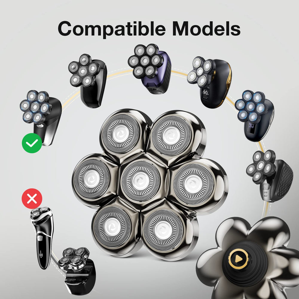 SHPAVVER shaving head in hand scale view to confirm compact fit and compatibility