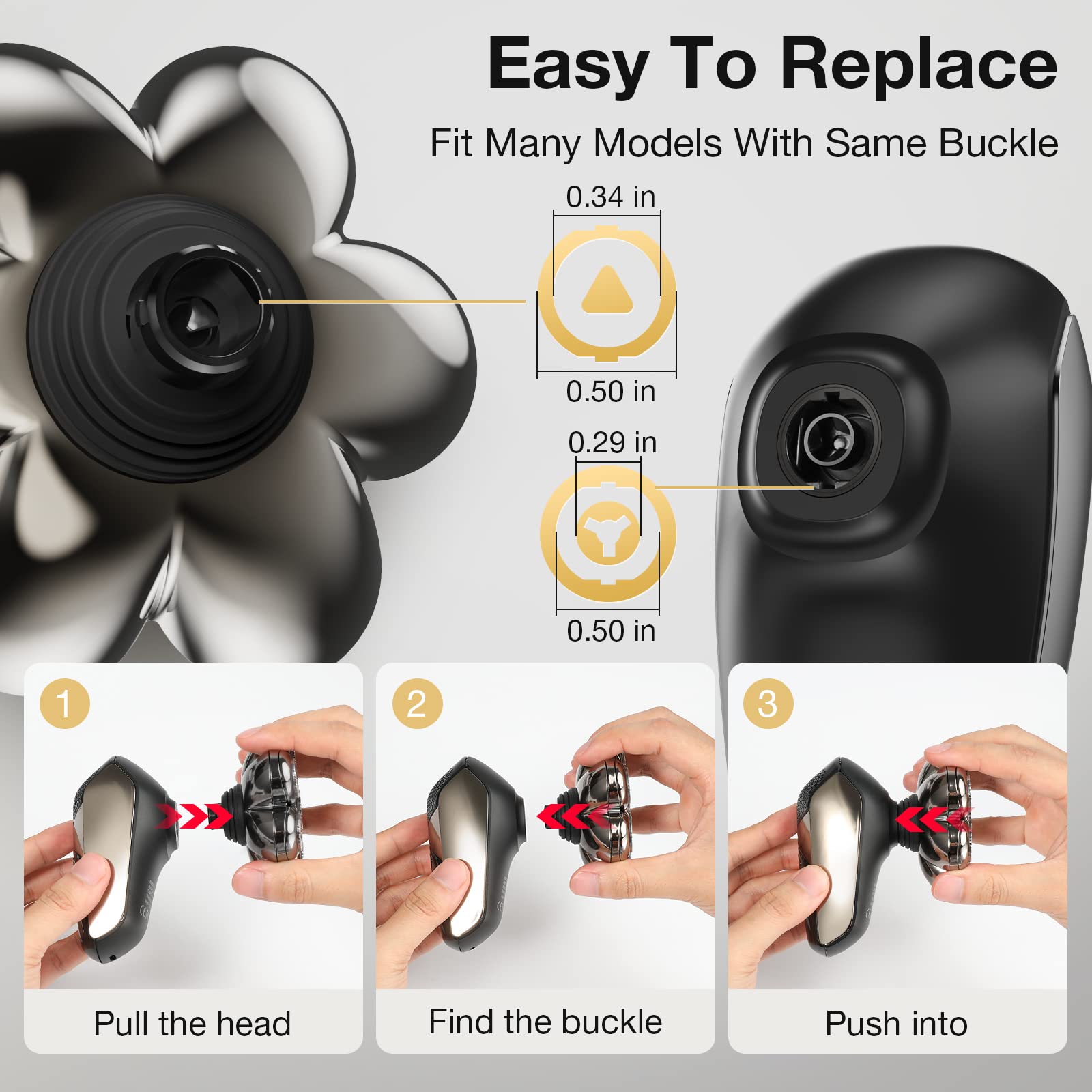 SHPAVVER mounted on rotary shaver demonstrating improved contour tracking
