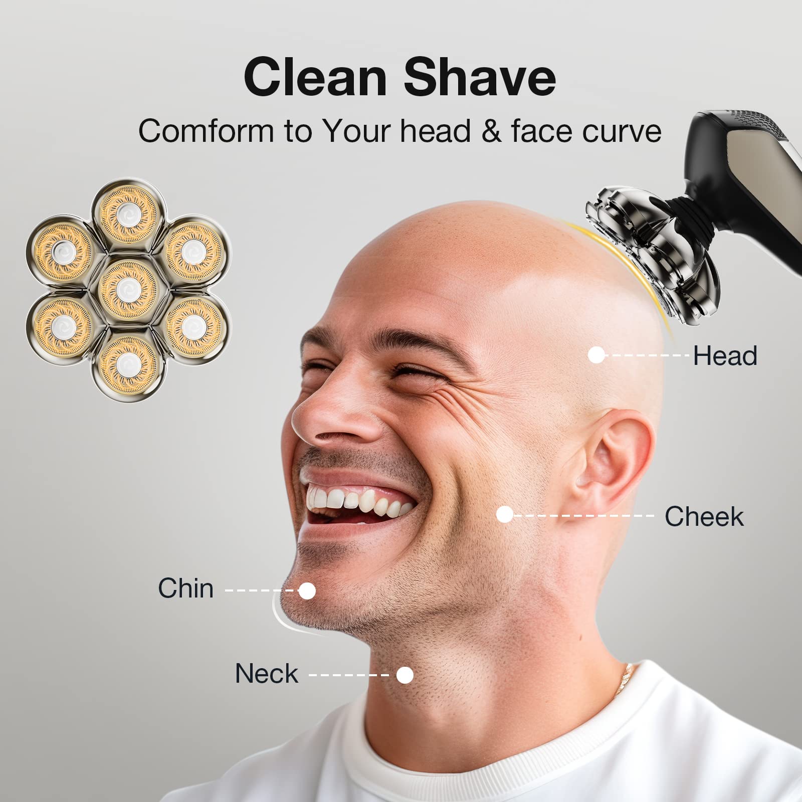 SHPAVVER shaving head open for cleaning with quick-release for easy rinsing