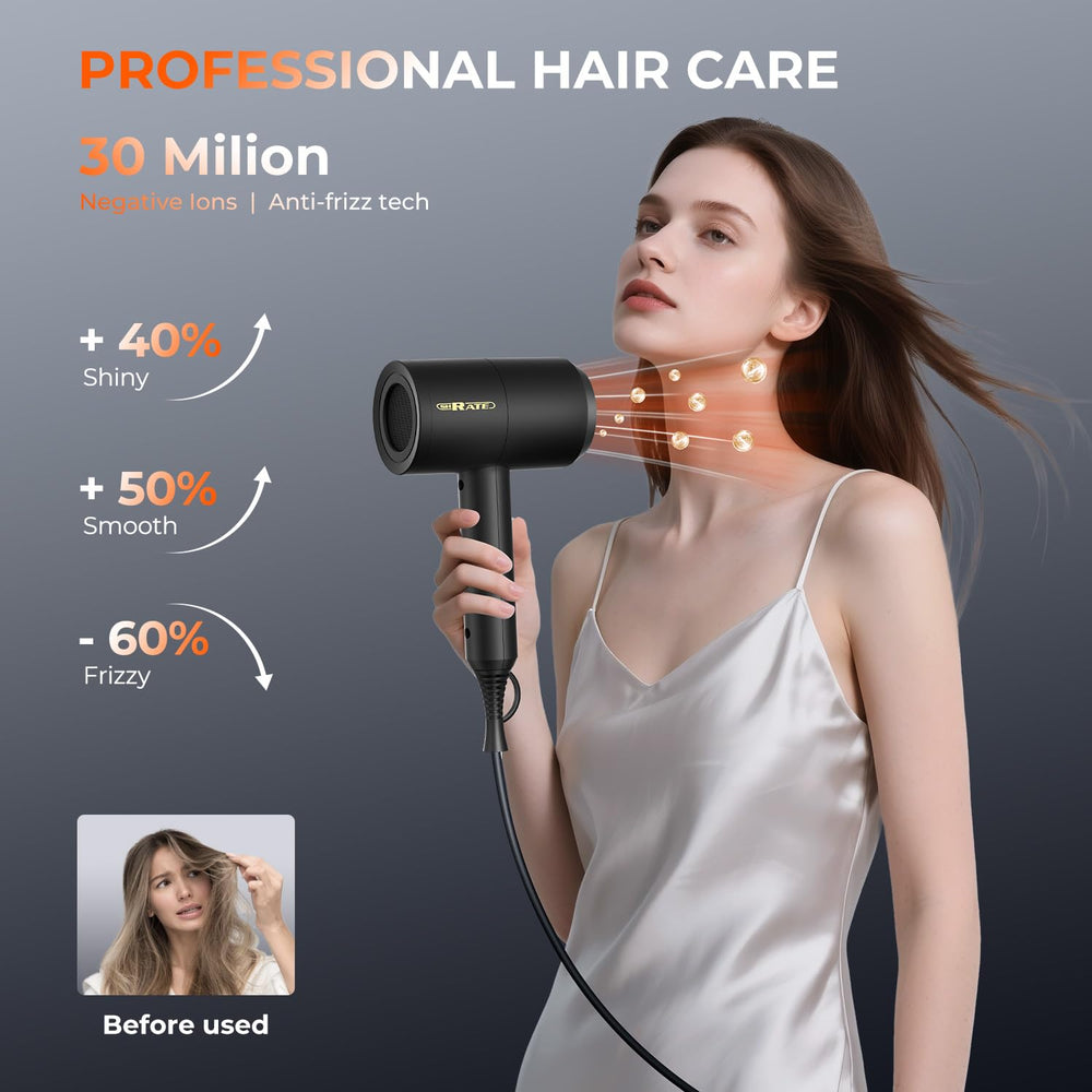 SHRATE with diffuser attached styling curly hair to reduce frizz and add volume