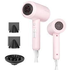 SHRATE hair dryer front view showing compact design and easy grip for travel convenience