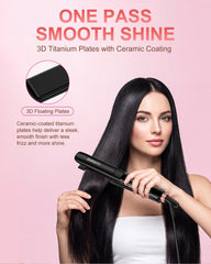 SHRATE curling hair into loose waves showing versatile 2-in-1 styling performance