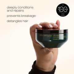 shu uemura art of hair visible before and after hair repair comparison, highlights reduced breakage