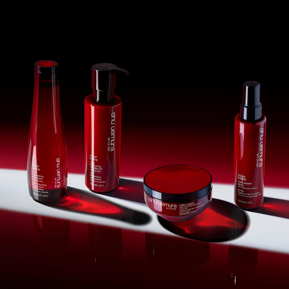 shu uemura before and after shine comparison highlighting gloss boost