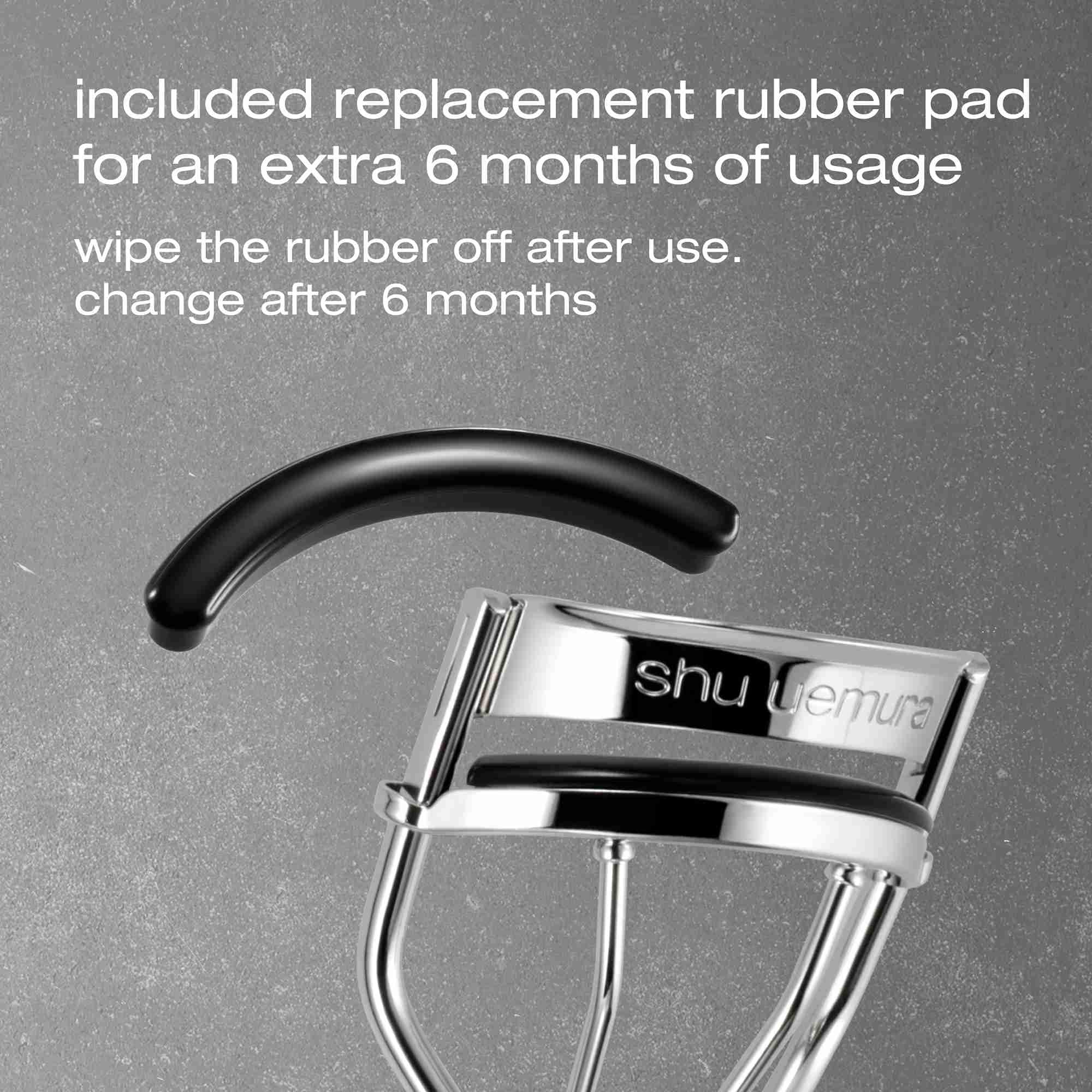 shu uemura curler alongside mascara illustrating professional-ready styling benefit