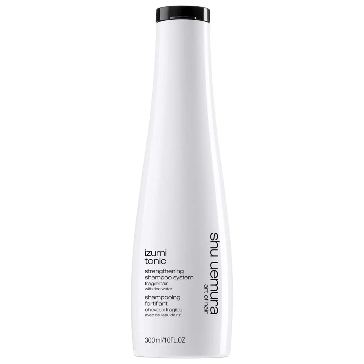 shu uemura art of hair bottle front view showing premium packaging and benefits