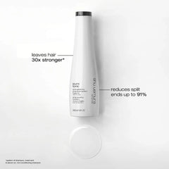 shu uemura art of hair label close-up highlighting product name and usage guidance
