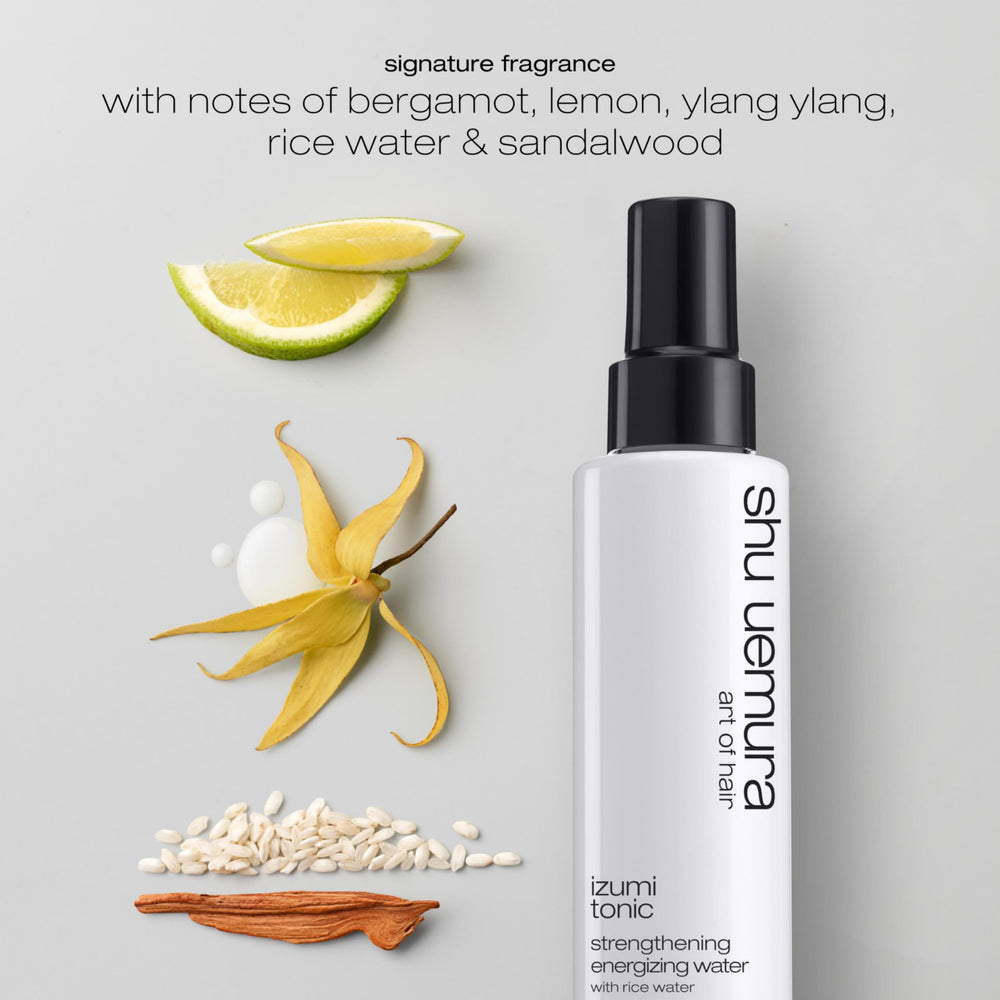 shu uemura art of hair next to a 5 fl oz scale item, displaying accurate size and travel-friendly benefit