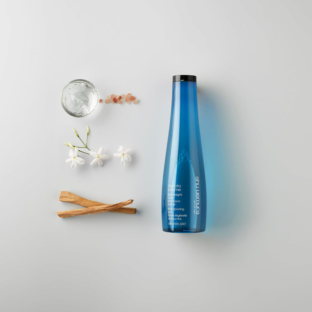 shu uemura art of hair lifestyle bathroom scene suggesting salon-level styling