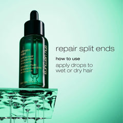 shu uemura art of hair applied on midlengths demonstrating smoother, detangled strands