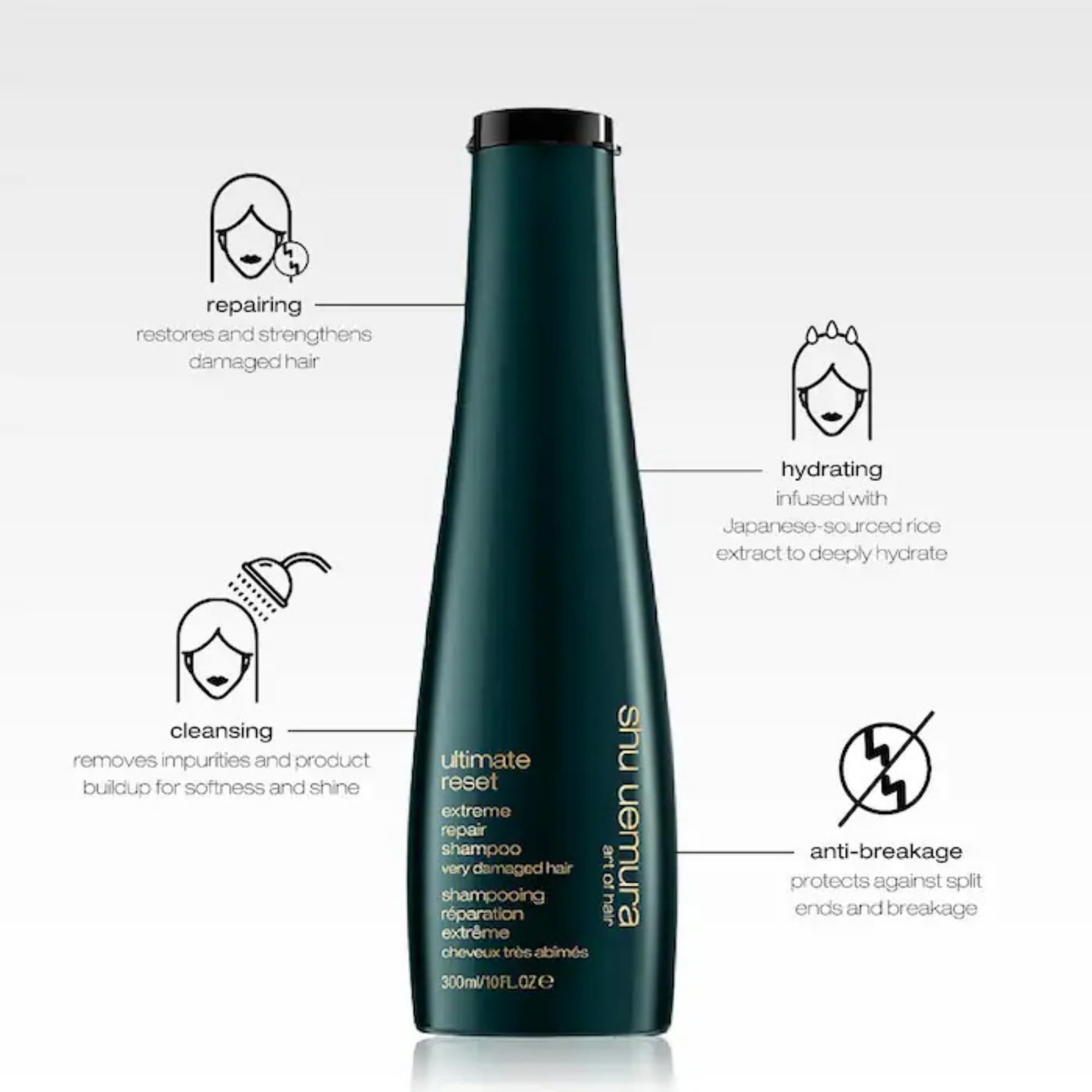 shu uemura pump dispensing shampoo illustrating controlled portioning benefit