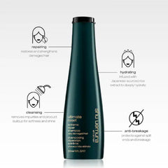 shu uemura pump dispensing shampoo illustrating controlled portioning benefit