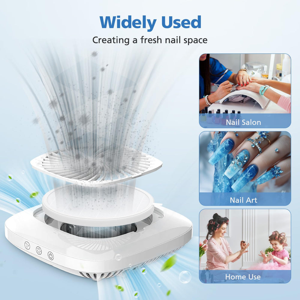 ShufudeJa filter in salon workstation demonstrating cleaner workspace during nail filing